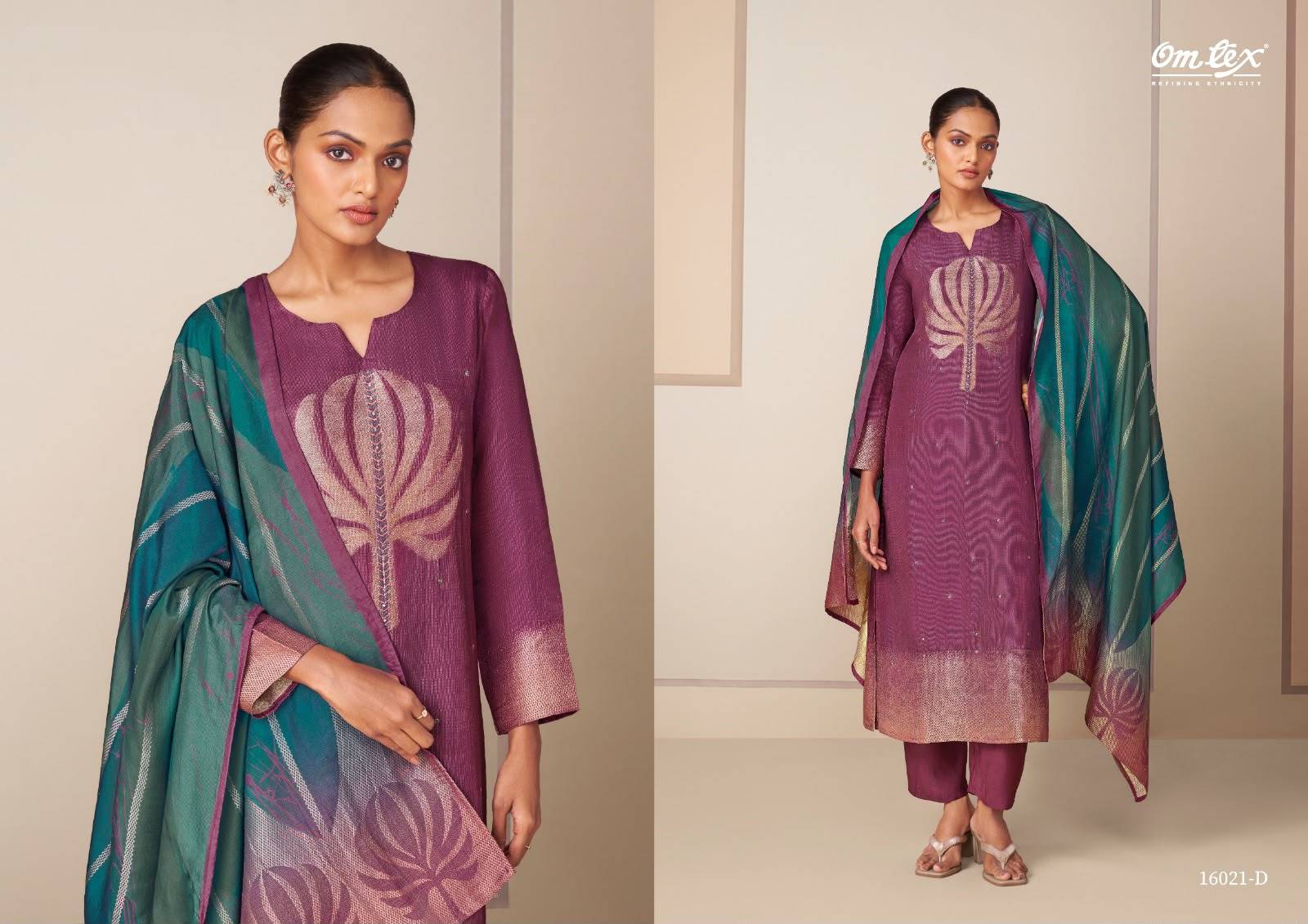 HITAKSHI By Om Tex 16021 Series Beautiful Festive Suits Stylish Colorful Fancy Casual Wear & Ethnic Wear SILK JACQUARD Dresses At Wholesale Price